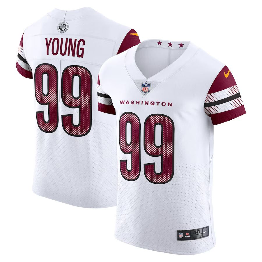 Men Washington Commanders #99 Chase Young Nike White Vapor Elite NFL Jersey